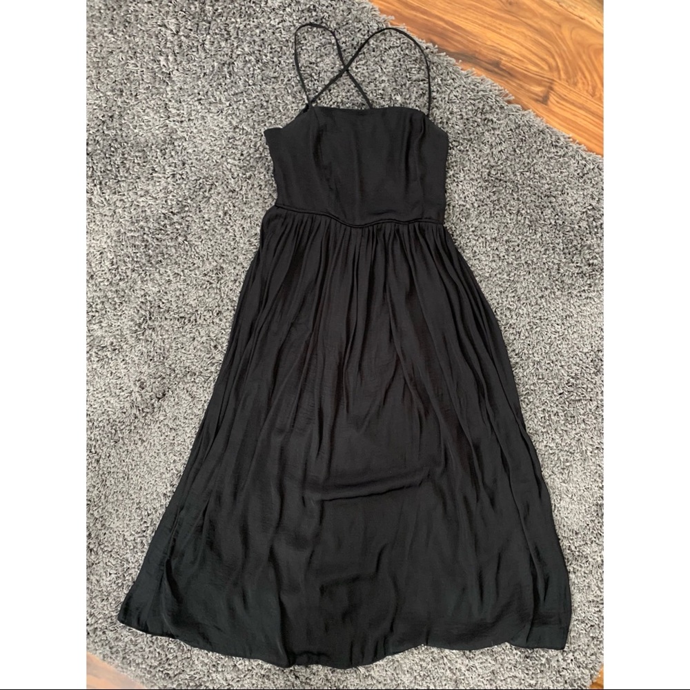 Urban Outfitters black midi straps back dress